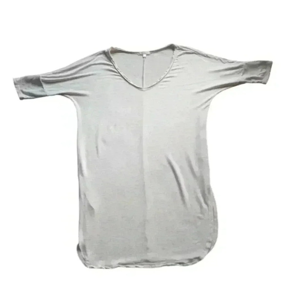 Anthropologie Maronie Dress Oatmeal V Neck Elbow Sleeves Oversized Women's L - Picture 4 of 11
